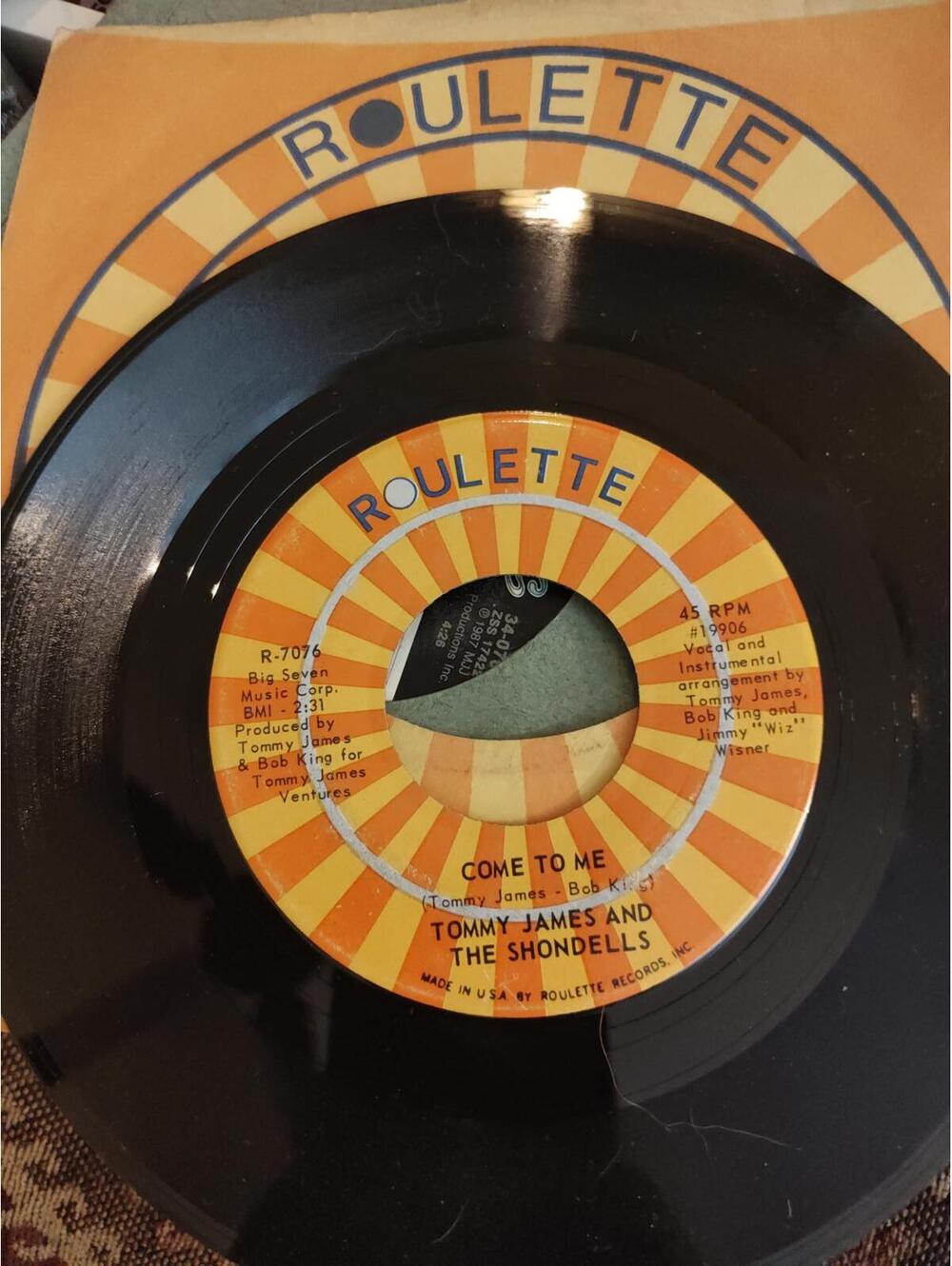 Tommy James / Shondells - come to me -vinyl 45